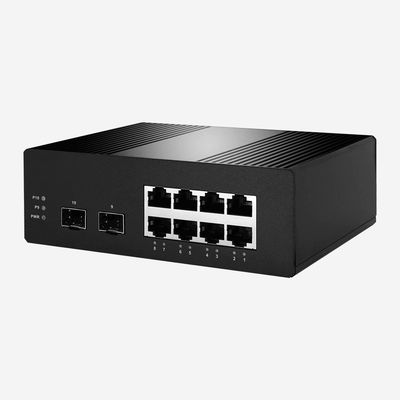 IP30 240W Industrial Gigabit PoE Switch 8GE 2SFP Dual Power Supply SR-SHG2210FP