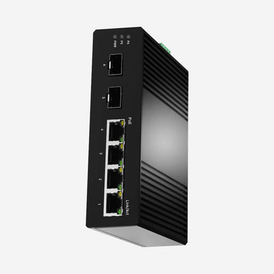 CE ROHS Industrial Gigabit Ethernet Switch With 2 Gigabit Fiber Ports And 4 PoE Ports