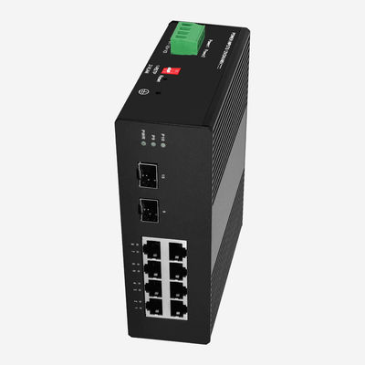 Din Rail Industrial Gigabit PoE Switch 2 SFP Aluminum Alloy Shell SR-SHG2210FPI
