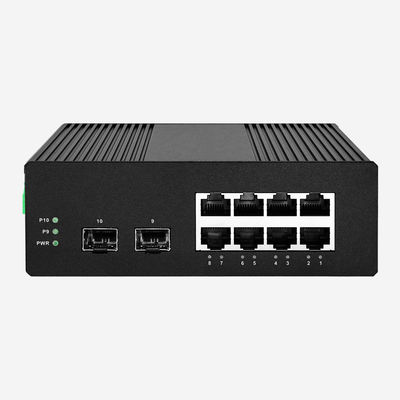 Din Rail Industrial Gigabit PoE Switch 2 SFP Aluminum Alloy Shell SR-SHG2210FPI