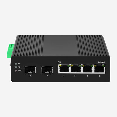 10 100 1000Mbps Industrial Ethernet Switch 4 PoE Ports 44-57V DC