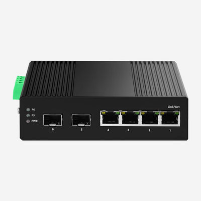 Industrial Smart Din Rail Switch With 4 10/100/1000M RJ45 Ports 2 Gigabit SFP Ports
