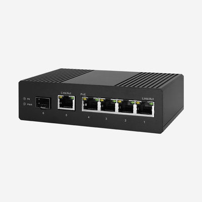 6 Port Industrial Smart Managed Switch With 5 RJ45 Ports And 1 SFP Fiber Port