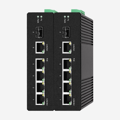 Aluminum Industrial PoE Switch 5×10/100/1000Mbps RJ45 Ports + 1×SFP Port