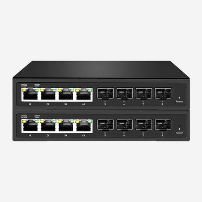 4 RJ45 And 4 SFP 16G Gigabit Smart Switch With External Power Adapter 12V DC Cat 5 Cable Jumbo Frame 9K Bytes