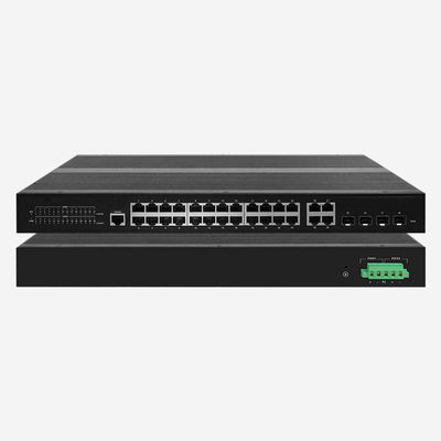 4GE Combo Gigabit Industrial Managed Switch With 24 10/100/1000M RJ45 Ports For Industrial Applications -40℃-75℃