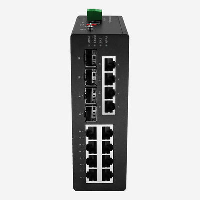 12 RJ45 Gigabit Industrial Layer 2+ Managed Switch Aluminum Material Wired Connection Type