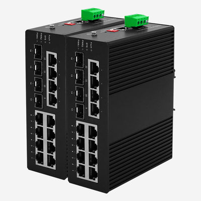 12V-57V Input Voltage 16-Port Industrial Layer 2+ Managed Gigabit Switch With -40℃-75℃ Temperature Range Stability