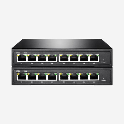 10, 100, 1000M RJ45 Unmanaged PoE Switch 8 Port IEEE802.3at 802.3af, Plug-And-Play