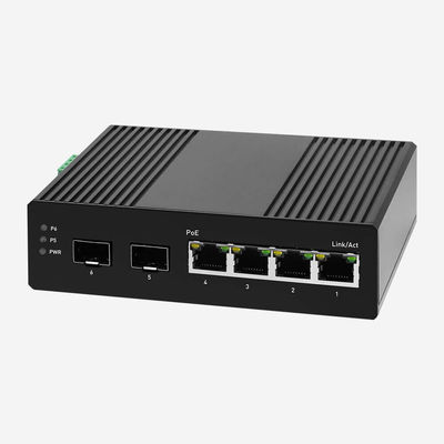 10 100 1000Mbps Industrial Ethernet Switch 4 PoE Ports 44-57V DC