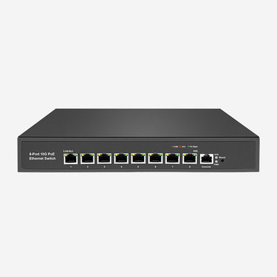 8 portas RJ45 PoE 10GB Layer 3 Switch Redundancia QoS e suporte PoE incluído