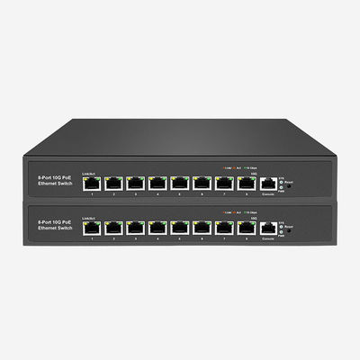 8 PoE RJ45 Layer 3 10gb Switch com suporte a redes VLAN, RSTP/MSTP, ERPS Ring