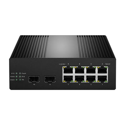 Din-Rail Dual Power 8-Port PoE+ Gigabit L2 Ring Managed Industrial Switch With 4 SFP Slots Uplink For Outdoor