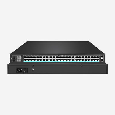Dual Fan Full Gigabit 48 PoE RJ45 Unmanaged Ethernet PoE Switch With 2 SFP Internal Power Supply