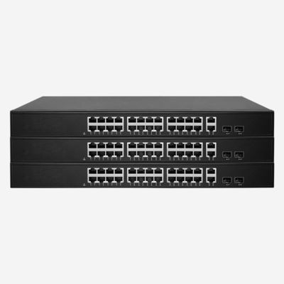 24 100M And 2 Gigabit RJ45 Unmanaged Desktop Ethernet Switch With AC100~240V 50/60Hz Power Supply