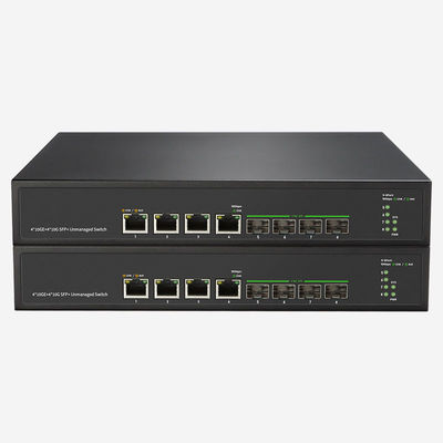 Comutador Ethernet 4 RJ45 10G poderoso com suporte a quadros Jumbo e capacidade de comutação de 160Gbps